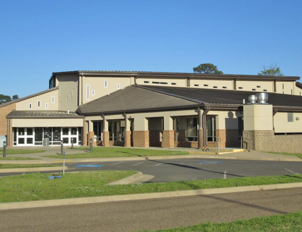 Exterior of Hempstead Hall in Hope, Arkansas.
